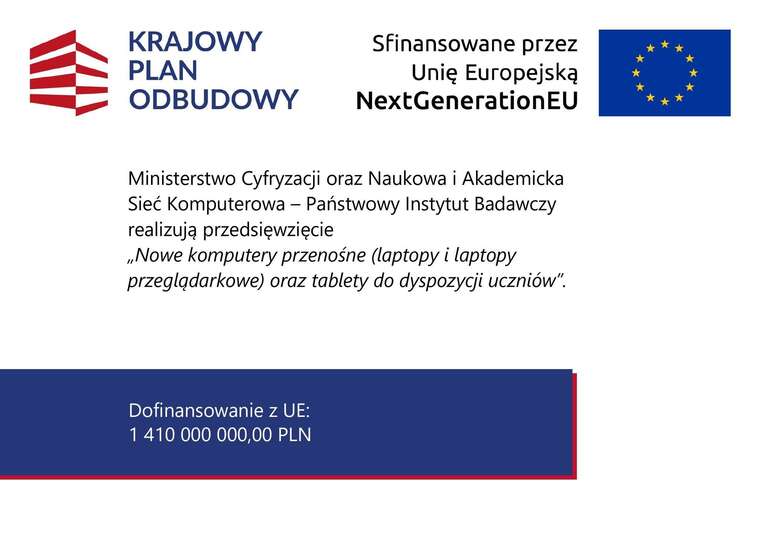 Sprzęt komputerowy dla uczniów SP Gminy Bytów w ramach KPO